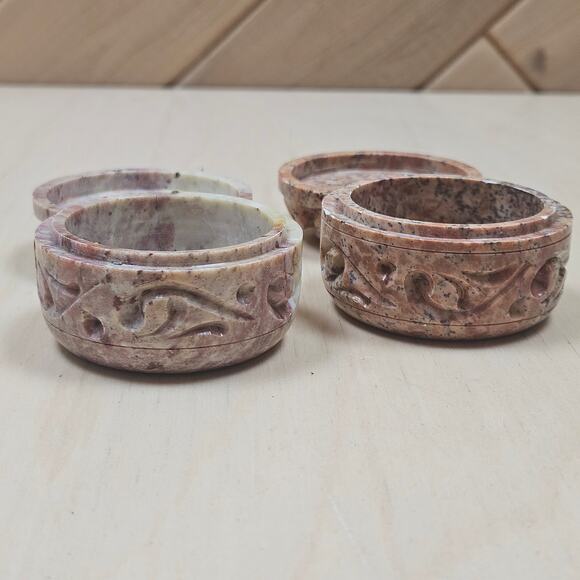 A pair of hand crafted carved sandstone trinket boxes - Picture 6 of 9